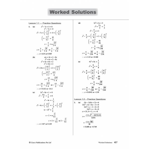 Secondary 3 Mathematics Topical Guide - Revised Edition